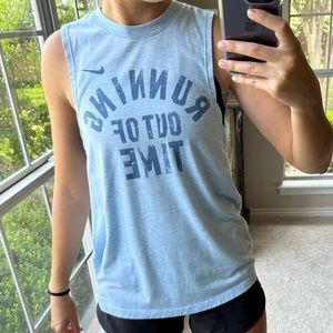 Nike Blue Running Out Of Time DRI-FIT Tank Top